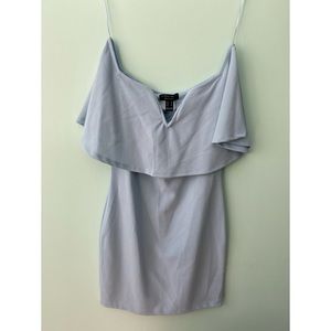 Blue strapless mini dress